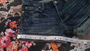 Mid Waist Denim Shorts