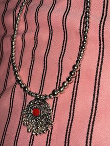 Silver Tone Beaded Necklace