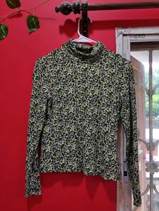 H&M Floral Turtleneck Top
