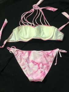 Pink Marble Bikini Set