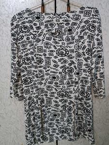 White Black Designer Top