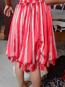 Cute Girls Red Striped Dress combo set