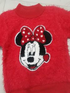 New Red Woolen Baby Girl Sweatshirt