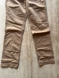 Khaki Straight Fit Trousers