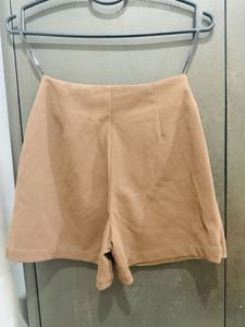 Tan Wrap Mini Skirt