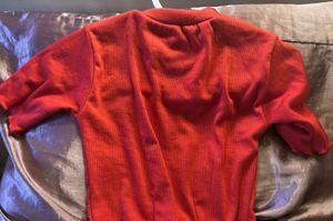 Red Ruffle Hem Top