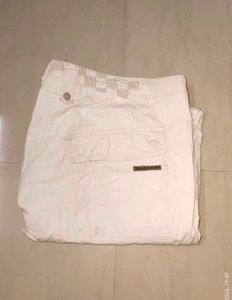 White Cargo Bermuda Shorts