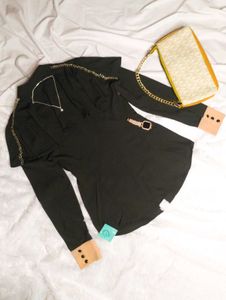 ✨Stylish Black &amp; Tan Top✨
