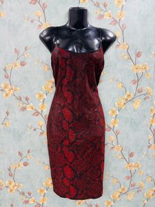 Red Snake Print Dress