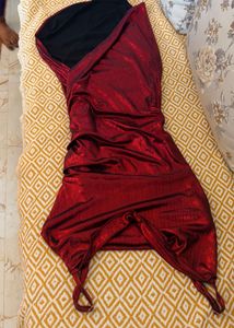 Metallic Red Bodycon Date Night Dress