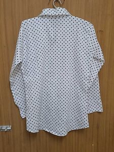 Polka Dot Button-Down Shirt white women black