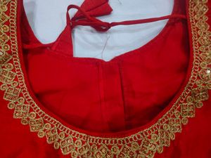 Red Embroidered Saree Blouse