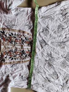 White Embroidered Tree Print Kurti😍🎊🎉