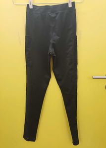 Black Mesh Panel Leggings