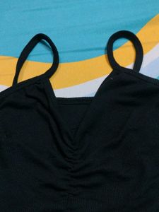 Black Spaghetti Strap Crop Top