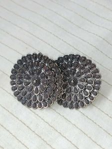 Oxidized Silver Earring Set