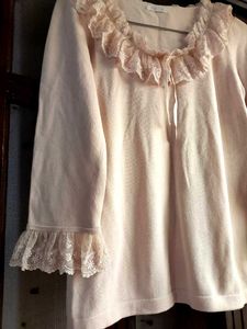 Lace Trim Cotton Top