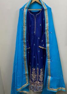 Dabka Embroidered Silk Suit