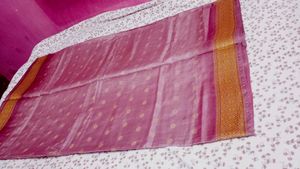 Elegant  pure silk Pink Saree 2