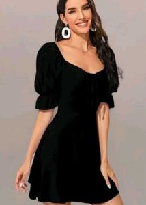 Puff Sleeve, Sweetheart Neck, A-Line Mini Dress