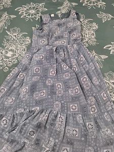 Gray Paisley Maxi Dress