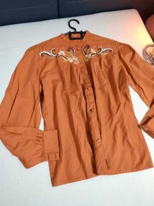 🇦🇮Vintage Embroidery Button Up Blouse Top
