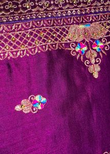 Embroidered Purple Saree