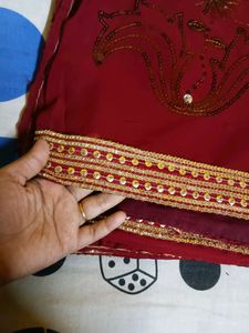 Maroon Saree