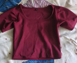 Maroon Crop Top