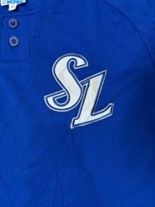 Blue Button-Up Baseball T-Shirt