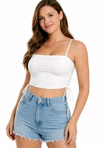 Stradivarius White Spaghetti Strap Tube Top