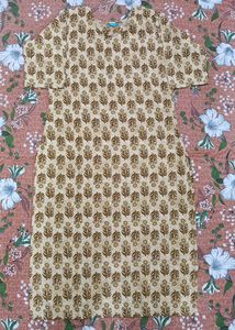 Light Brown Printed Kurta Set