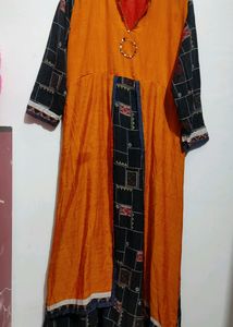 Orange Anarkali Long Kurti For Girl Or Women