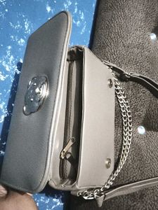 Gray Crossbody Bag w/ Bear