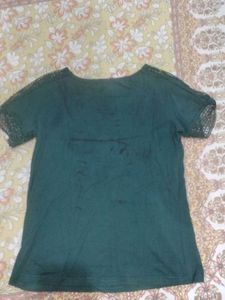 Green Crochet Sleeve Top