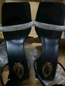 Embellished Black Heel