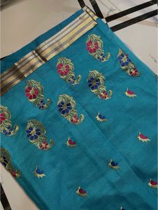 Kota Doria Blue Saree