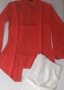 Side Cut Kids Wear Partywear Kurta With Pants