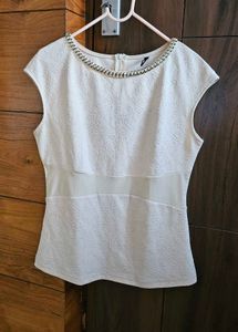 Beige Embellished Top