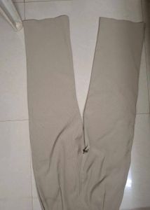 Beige Wide Leg Pants