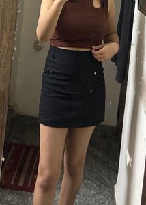 Cinnamon Brown Cut Out Crop Top