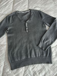 Gray Long Sleeve Top