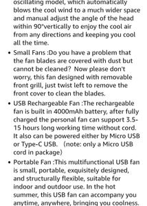 SHAYONAM Portable Desk Table Fan