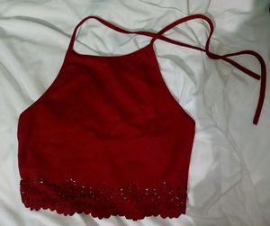 Shein Maroon Crop Top