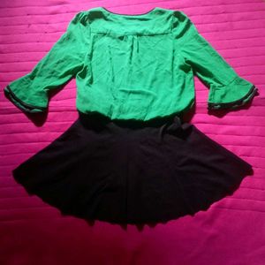 H-Z-H-S Fashion:Vintage Green &amp; Black Dress