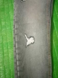 Gray Distressed Denim Jeans