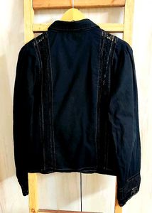 Black Designer Cotton Shirt Size-38