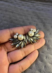 Black Diamond Pearl Earrings