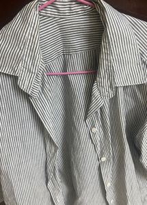 Grey Cotton Shirt For Summer