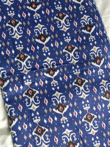Blue Fabric With Ikat Print